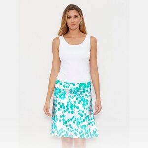 New Reversible Front Back Silky Skirt Whimsy Rose Brenda Pome turqoise, small